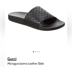 *NEW* Gucci MicroGuccisimi Slide Sandals ‘black’